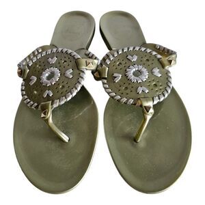 JACK ROGERS Chartreuse Green Jelly Sandals -  Size 8